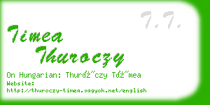 timea thuroczy business card